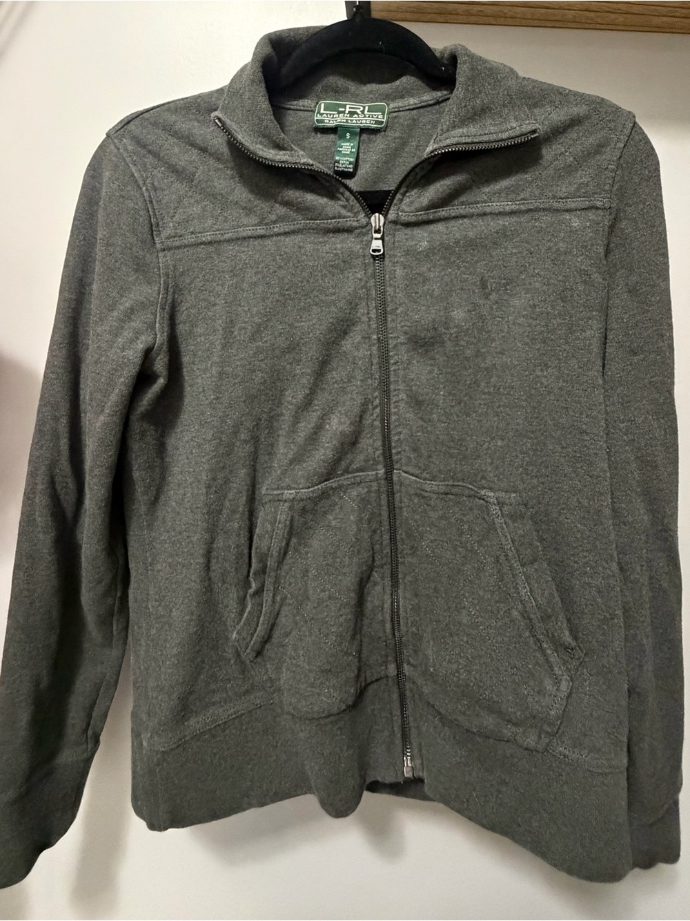 Lauren Ralph Lauren Dark Gray Zip-Up Varsity Jacket